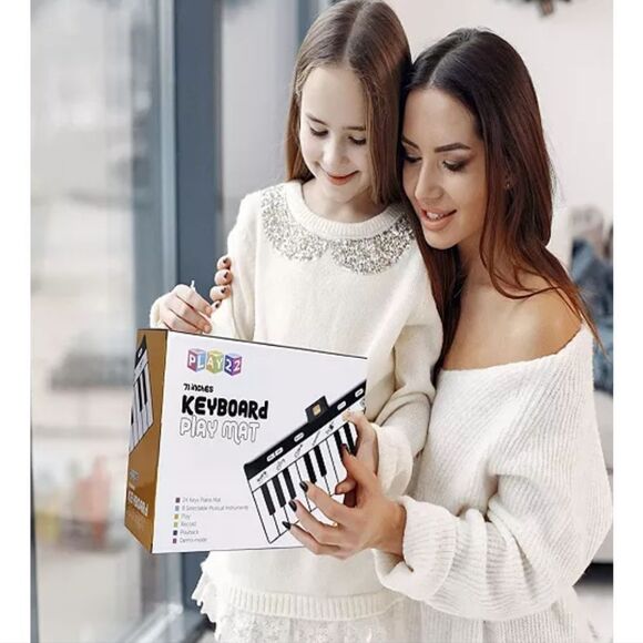 24 Keys Piano Keyboard Mat Record, Playback, Demo, Play, Adjustable Volume EUC - Picture 2 of 9